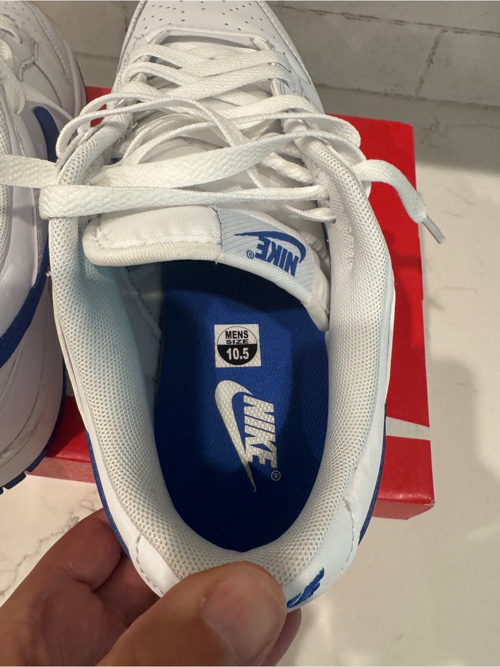 Size 10.5 - Nike Dunk Low Retro White Hyper Royal DV0831 104 - Picture 7 of 9